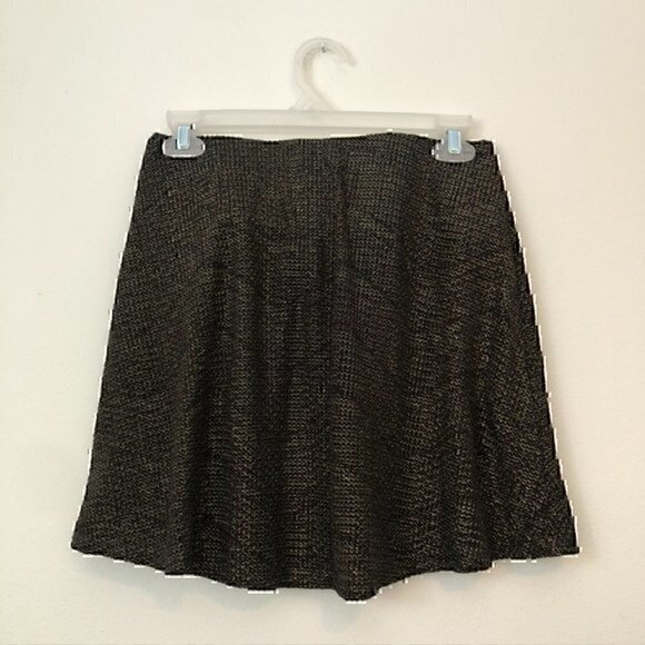 NEW NWT BCBGENERATION Pull Up Circle Skirt Black Gold Short Mini A-Line S - FLAW - Picture 9 of 11